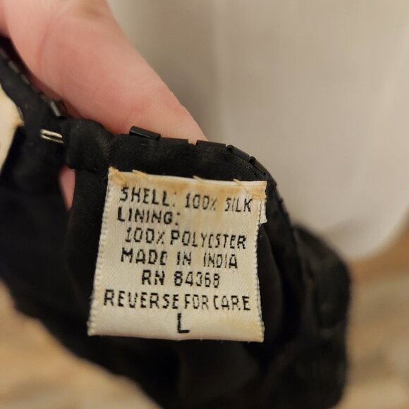 Denise Elle SILK BEADED & SEQUIN Blouse VINTAGE EUC SZ L - Picture 3 of 9